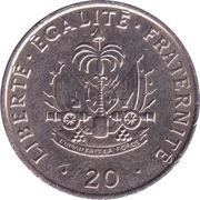 20 Centimes, Haiti, 1986-1991 reverse image