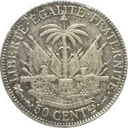 50 Centimes, Haiti, 1882-1895 reverse image
