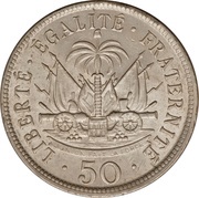 50 Centimes, Haiti, 1907-1908 reverse image