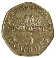 5 Gourdes reverse image