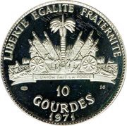 10 Gourdes Osceola Seminole, Haiti, 1971 reverse image