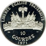 10 Gourdes Sitting Bull Sioux, Haiti, 1971 reverse image