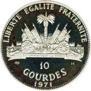 10 Gourdes Geronimo Chiricahua, Haiti, 1971 reverse image
