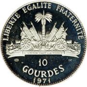 10 Gourdes Billy Bowlegs Seminole War, Haiti, 1971 reverse image