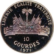 10 Gourdes War Eagle Yankton Sioux, Haiti, 1971 reverse image