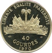 40 Gourdes J.J. Dessalines, Haiti, 1969-1970 reverse image