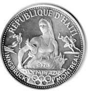 50 Gourdes 1976 Montreal-Innsbruck Olympiad obverse image