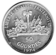 50 Gourdes 1976 Montreal-Innsbruck Olympiad, Haiti, 1974-1976 reverse image