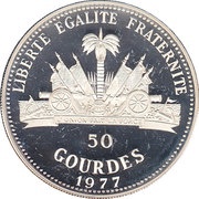 50 Gourdes 1978 World Cup, Haiti, 1977 reverse image