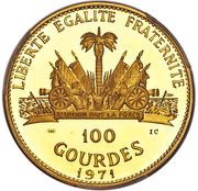 100 Gourdes Sitting Bull Sioux, Haiti, 1971 reverse image