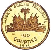 100 Gourdes Geronimo Chiricahua, Haiti, 1971 reverse image