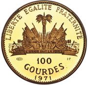 100 Gourdes Billy Bowlegs Seminole War, Haiti, 1971 reverse image