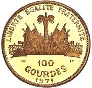 100 Gourdes Joseph Nez Perce, Haiti, 1971 reverse image