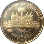 100 Gourdes Christopher Columbus, Haiti, 1973 reverse image