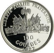 100 Gourdes Charles Lindbergh, Haiti, 1977 reverse image