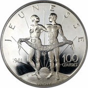 100 Gourdes Youth, Haiti, 1981 reverse image