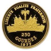 250 Gourdes Charles Lindbergh, Haiti, 1977 reverse image