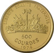 500 Gourdes Bicentenary of the United States, Haiti, 1974 reverse image