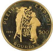 500 Gourdes Full Employment, Haiti, 1981 reverse image