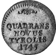 ¼ Kreuzer - Quadrans - Maria Theresia Hall reverse image
