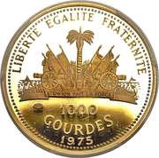 1000 Gourdes Bicentenary of the United States, Haiti, 1974-1975 reverse image