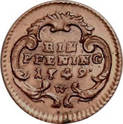 1 Pfening - Maria Theresia Vienna, Austria, 1748-1750 reverse image