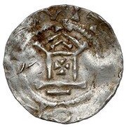 Denier - Otto II / Otto III as emperor; Worms mint, Holy Roman Empire, 973-1002 reverse image
