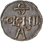 Denier - Otto II as emperor; Cologne mint, Holy Roman Empire, 973-983 reverse image