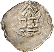 Denier - Otto III Trier mint; temple, Holy Roman Empire, 983-1002 reverse image