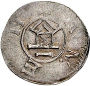 Denier - Otto III and Adelaide Gandersheim abbey, Holy Roman Empire, 983-995 reverse image