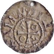 Denier - Otto III and Adelaide temple ; DI GRA REX AMEN obverse image