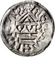 Denier - Henry II Regensburg mint; temple obverse image