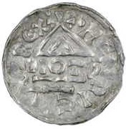 Denier - Henry II Neuburg mint; temple obverse image