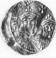Denier - Henry II Mainz mint; two busts, Holy Roman Empire, 1002-1024 reverse image