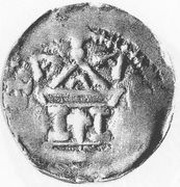 Denier - Henry II Strasbourg mint; temple, Holy Roman Empire, 1002-1024 reverse image
