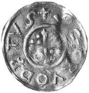Denier - Henry II Salzburg mint; bust, Holy Roman Empire, 1009-1014 reverse image