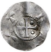 Denier - Henry II Tiel mint; cross, Holy Roman Empire, 1014-1024 reverse image