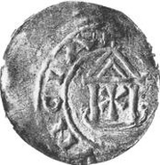 Denier - Conrad II Mainz mint; bust, Holy Roman Empire, 1024-1039 reverse image
