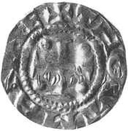 Denier - Henry III Dortmund mint; bust facing left, Holy Roman Empire, 1039-1046 reverse image