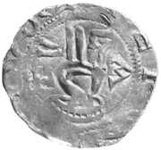 Denier - Henry III Tiel mint, Holy Roman Empire, 1039-1046 reverse image