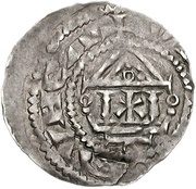Denier - Henry III Mainz mint; temple, Holy Roman Empire, 1039-1056 reverse image