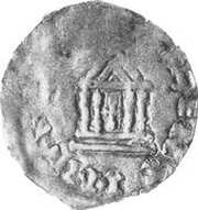 Denier - Henry III Strasbourg mint; temple, Holy Roman Empire, 1039-1056 reverse image