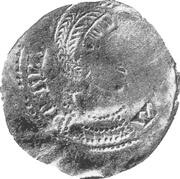 Denier in the name of Empress Helena Worms mint obverse image