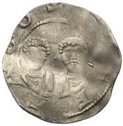 Denier - Henry III Remagen mint; two busts obverse image