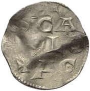 Denier - Henry III Remagen mint; two busts, Holy Roman Empire, 1046-1056 reverse image