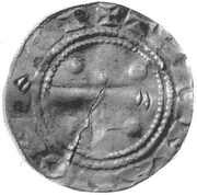 Denier - Henry IV Dortmund mint; throne, Holy Roman Empire, 1056-1084 reverse image