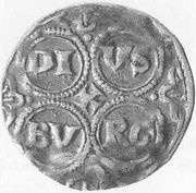 Denier - Henry IV Duisburg mint; crozier, Holy Roman Empire, 1056-1106 reverse image