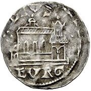 Denier - Henry IV Duisburg mint; cathedral, Holy Roman Empire, 1056-1106 reverse image