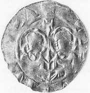 Denier - Henry IV Goslar mint; bust at left, Holy Roman Empire, 1056-1106 reverse image