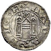 Denier - Henry IV as king; Regensburg mint, Holy Roman Empire, 1056-1106 reverse image